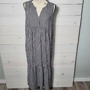 Black and White Gingham Sleeveless Dress